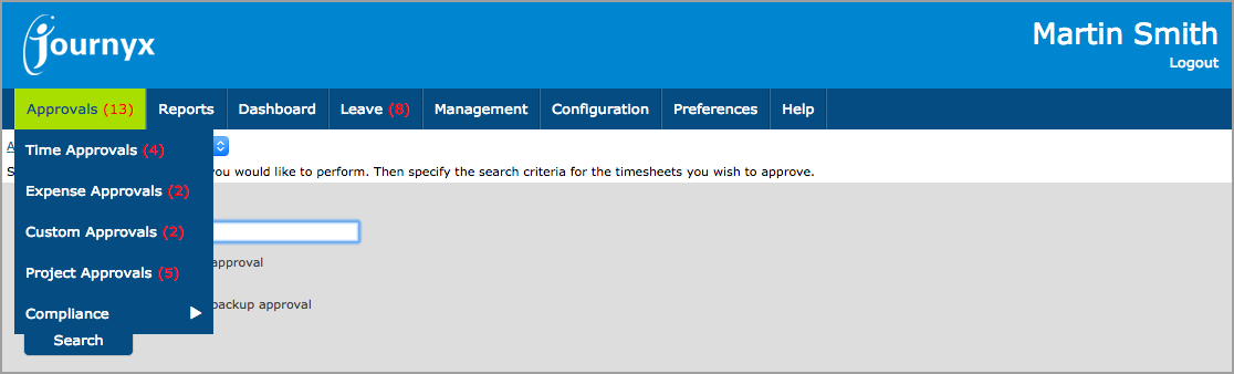 Toolbar Approvals section
