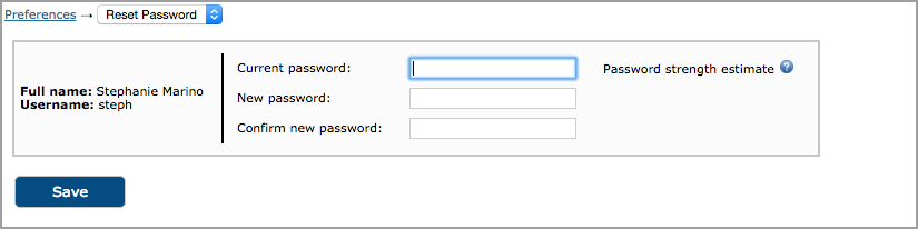 Reset password