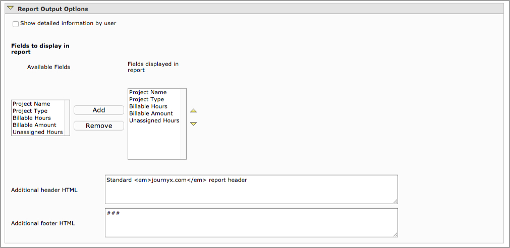 Billable Forecast Report options