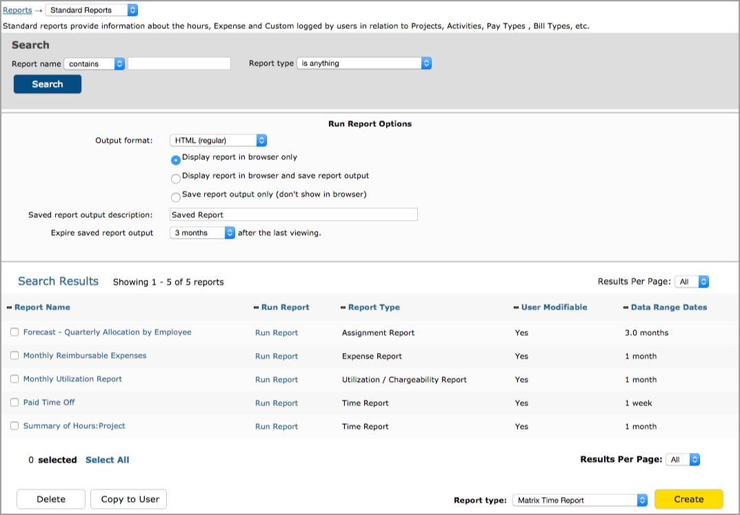Creating Saved Reports