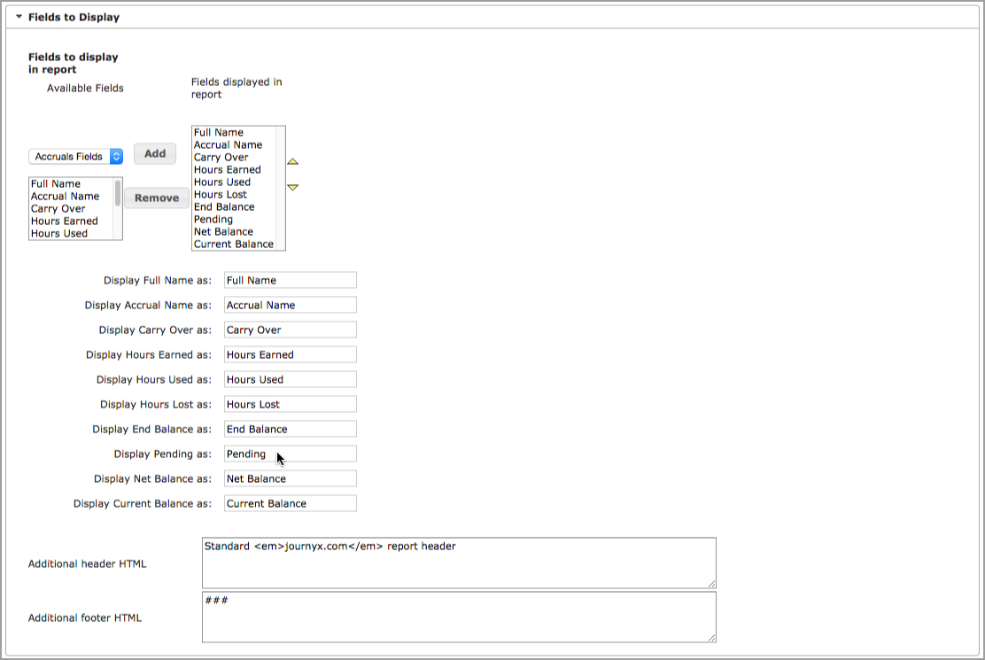 Accrual Report