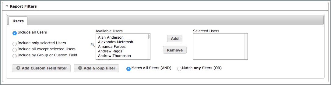 User Compliance Report