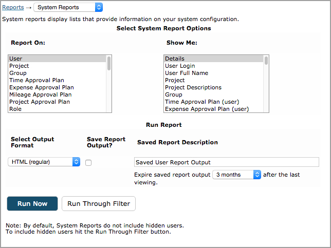System Reports