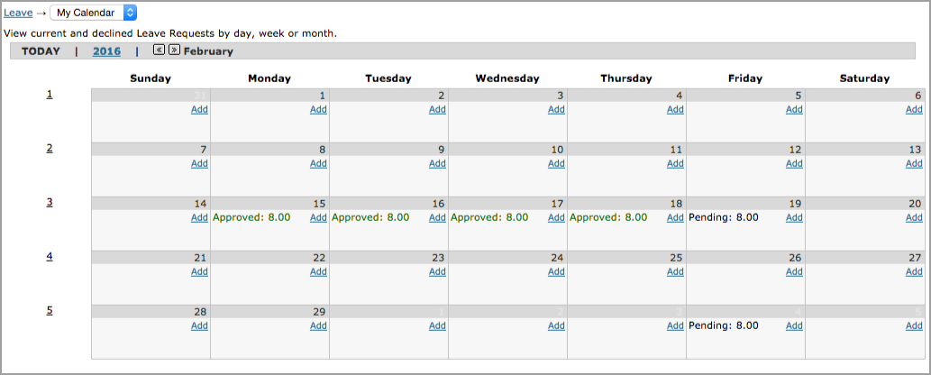My Leave Calendar