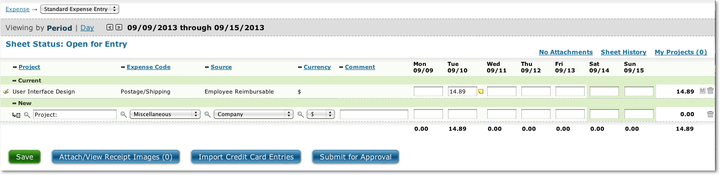 Expense Entry