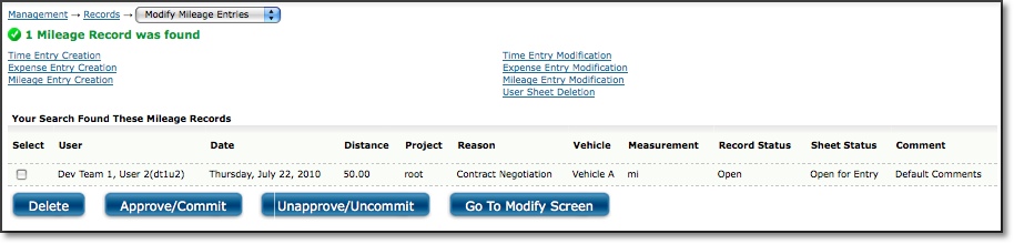 mileage records