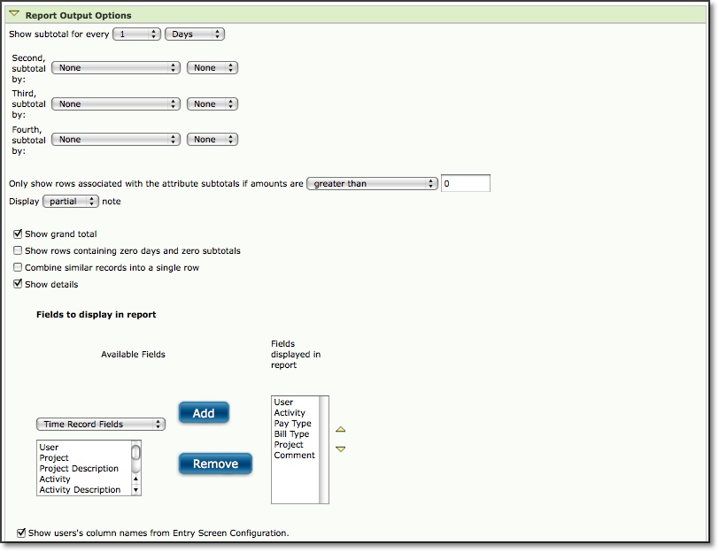 Line Item Options