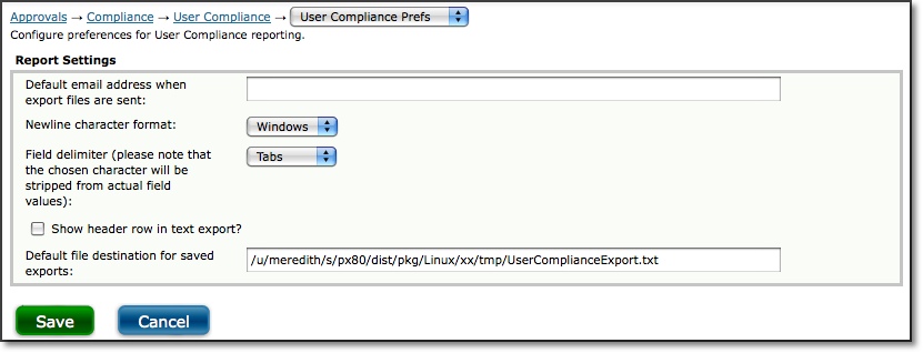 User Compliance Preferences