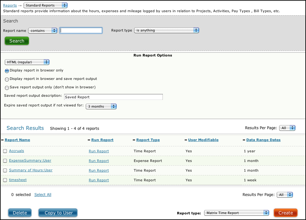 Creating Saved Reports